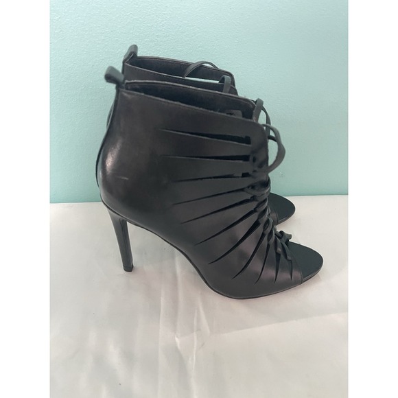 RARE ZARA HIGH HEEL‎ Sandal  STYLE HEELED BOOTS EU 37size 6.5 Black - Picture 1 of 8